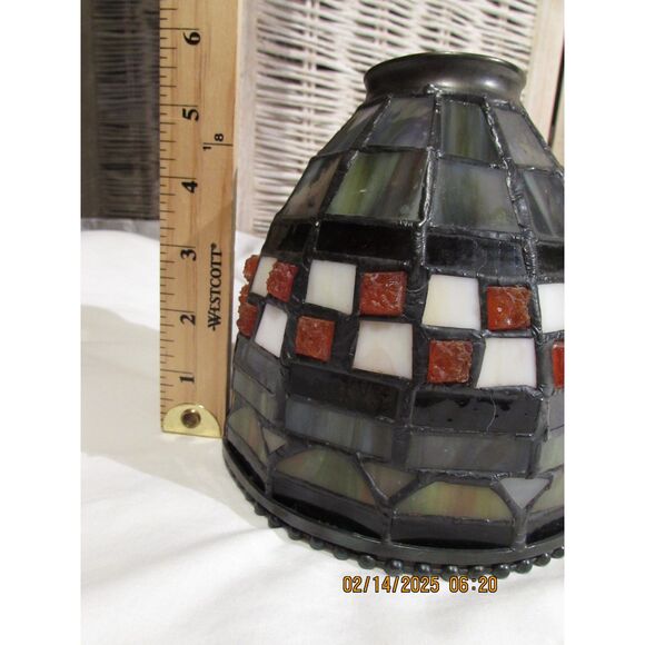Tiffany glass Elk brand shade for pendant lighting red, white glass - Picture 7 of 9